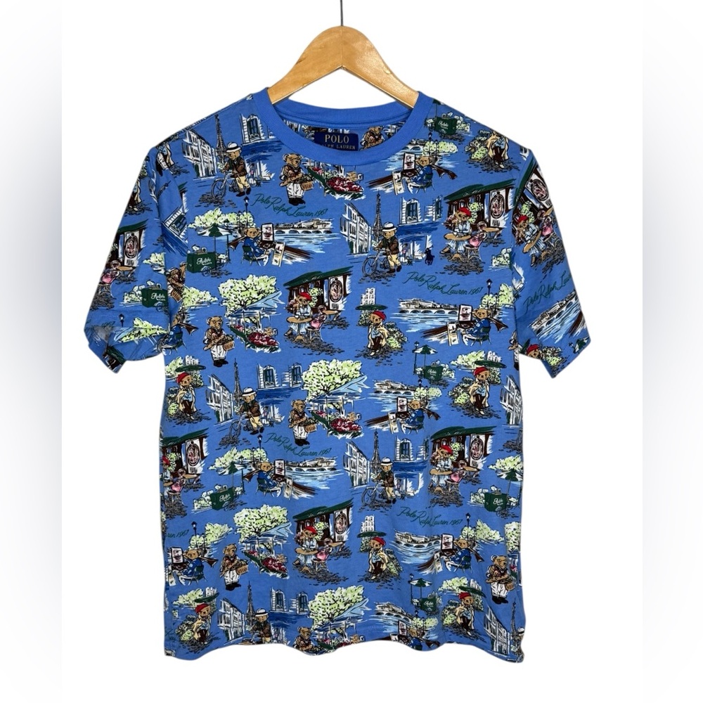 Ralph Lauren Polo Bear Paris-Print Cotton Jersey Tee Boys XL - Picture 4 of 10